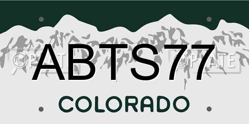ABTS77 Colorado License Plate