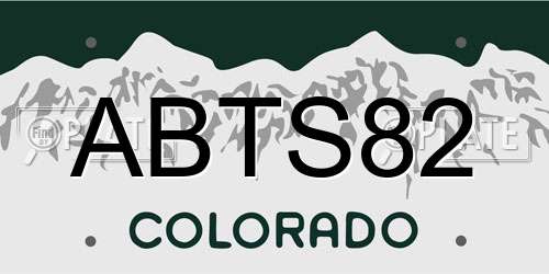 ABTS82 Colorado License Plate