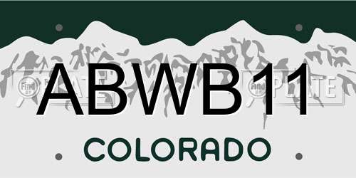 ABWB11 Colorado License Plate