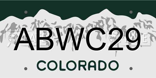 ABWC29 Colorado License Plate