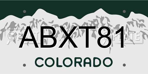 ABXT81 Colorado License Plate