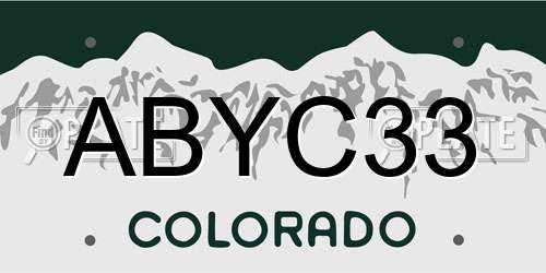 ABYC33 Colorado License Plate