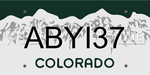 ABYI37 Colorado License Plate