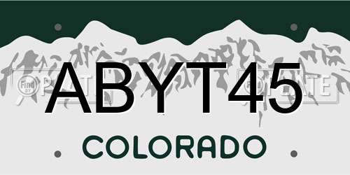 ABYT45 Colorado License Plate