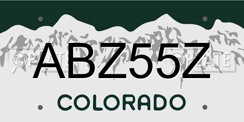 ABZ55Z Colorado License Plate