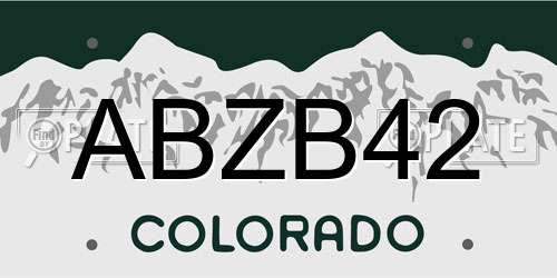 ABZB42 Colorado License Plate
