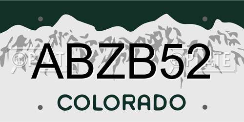 ABZB52 Colorado License Plate