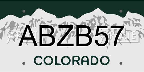 ABZB57 Colorado License Plate