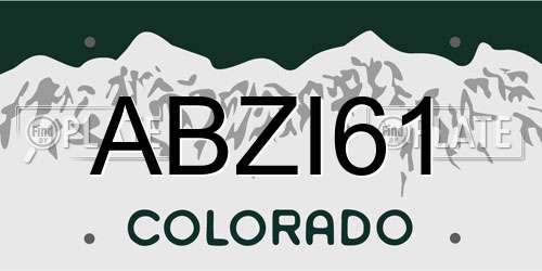 ABZI61 Colorado License Plate
