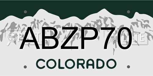 ABZP70 Colorado License Plate