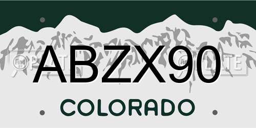 ABZX90 Colorado License Plate