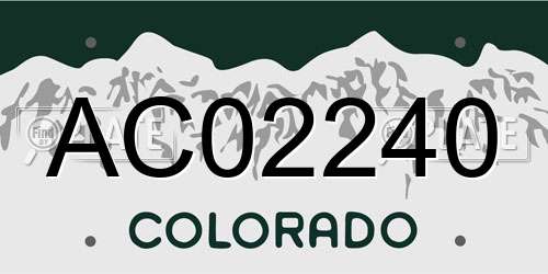 AC02240 Colorado License Plate