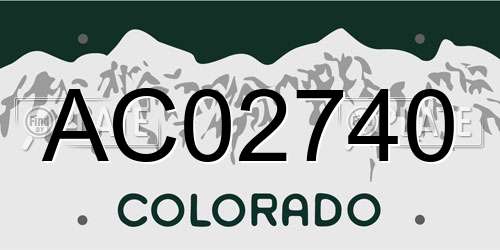 AC02740 Colorado License Plate