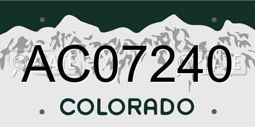 AC07240 Colorado License Plate