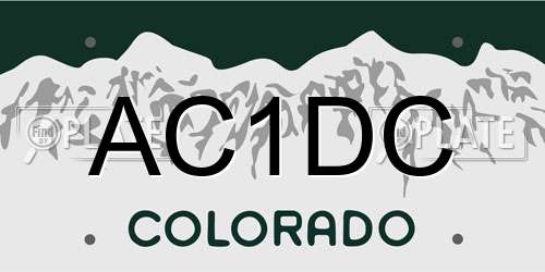 AC1DC Colorado License Plate