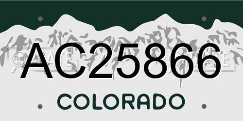 AC25866 Colorado License Plate