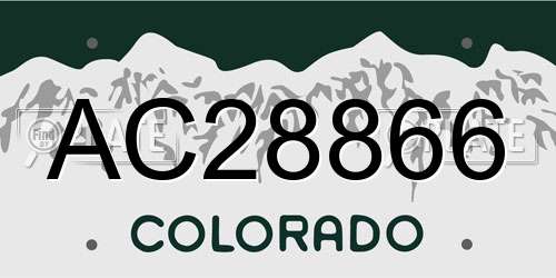 AC28866 Colorado License Plate