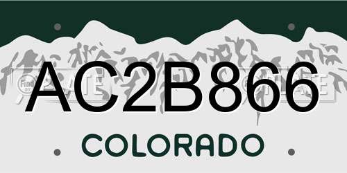 AC2B866 Colorado License Plate