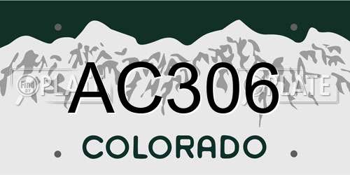 AC306 Colorado License Plate