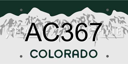 AC367 Colorado License Plate