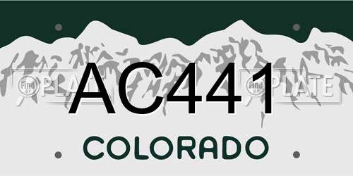 AC441 Colorado License Plate
