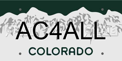AC4ALL Colorado License Plate
