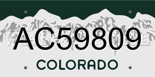 AC59809 Colorado License Plate