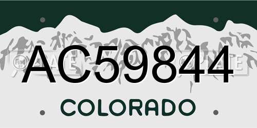 AC59844 Colorado License Plate