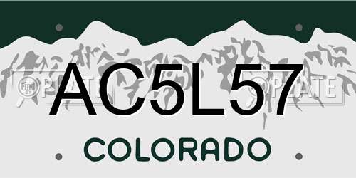 AC5L57 Colorado License Plate
