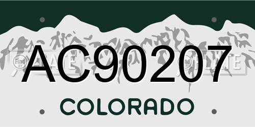 AC90207 Colorado License Plate
