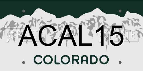 ACAL15 Colorado License Plate