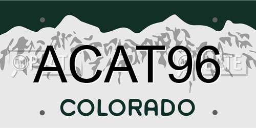 ACAT96 Colorado License Plate