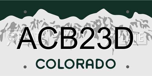 ACB23D Colorado License Plate