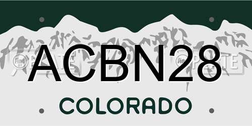 ACBN28 Colorado License Plate