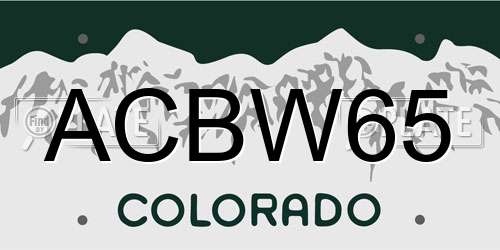 ACBW65 Colorado License Plate