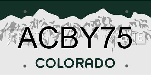 ACBY75 Colorado License Plate