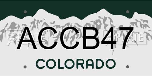 ACCB47 Colorado License Plate