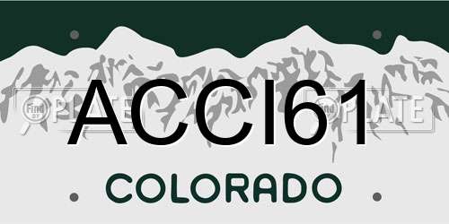 ACCI61 Colorado License Plate