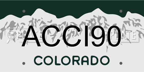 ACCI90 Colorado License Plate