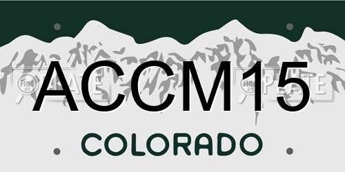 ACCM15 Colorado License Plate