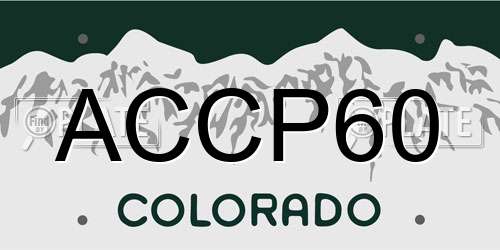 ACCP60 Colorado License Plate