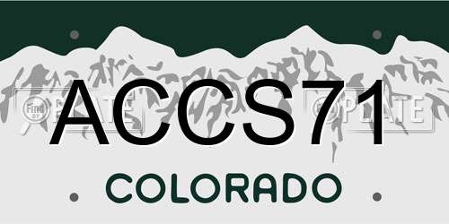 ACCS71 Colorado License Plate