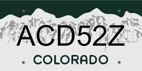 ACD52Z Colorado License Plate
