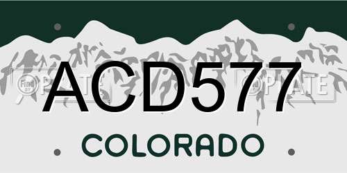 ACD577 Colorado License Plate