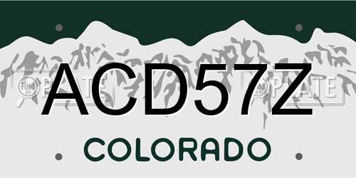 ACD57Z Colorado License Plate