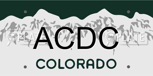 ACDC Colorado License Plate