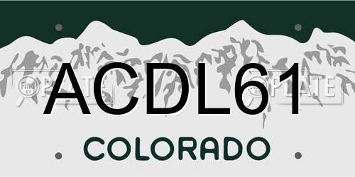 ACDL61 Colorado License Plate
