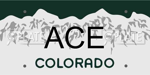 ACE Colorado License Plate