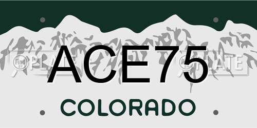 ACE75 Colorado License Plate