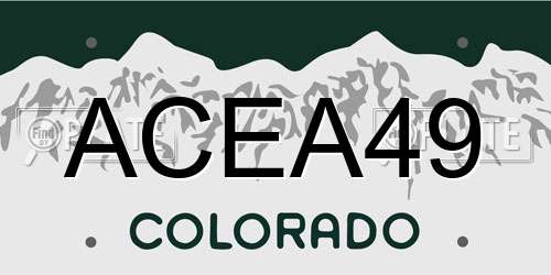 ACEA49 Colorado License Plate